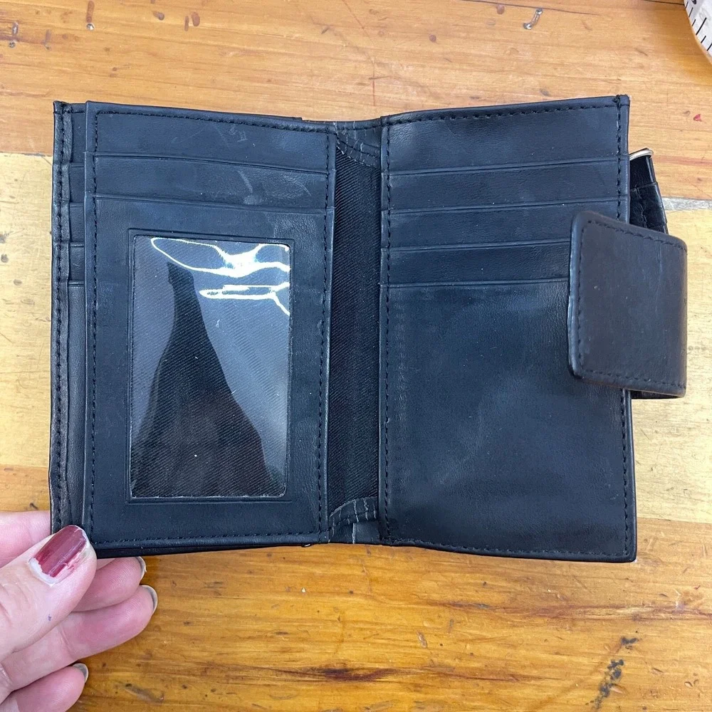 Unbranded‎ Womens Leather Wallet Black Multi-Section 5
